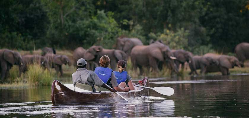 Canoeing on Lake Manyara